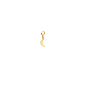 14k midi bitty moon charm pendant with spring ring