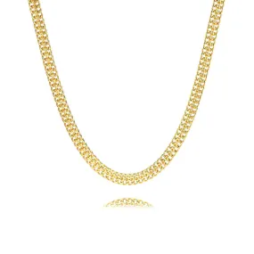 18K Gold Plated Double Row Women Chain Necklace