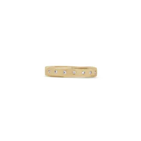 18K Textured Diamond Cigar Band - Slim