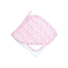 3 Martha's Pink Multi Dot Pique Hooded Towel & Washcloth Set