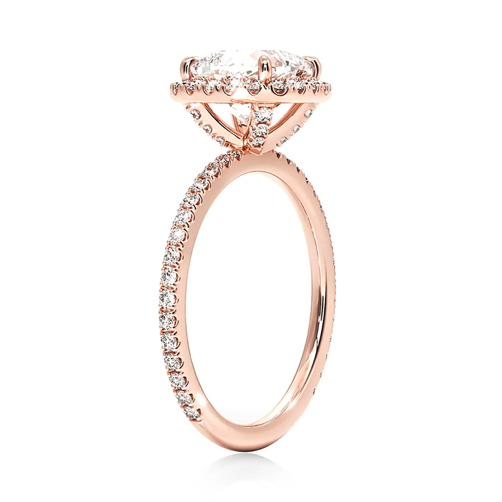 4 Prong Halo Cushion Cut Engagement Ring