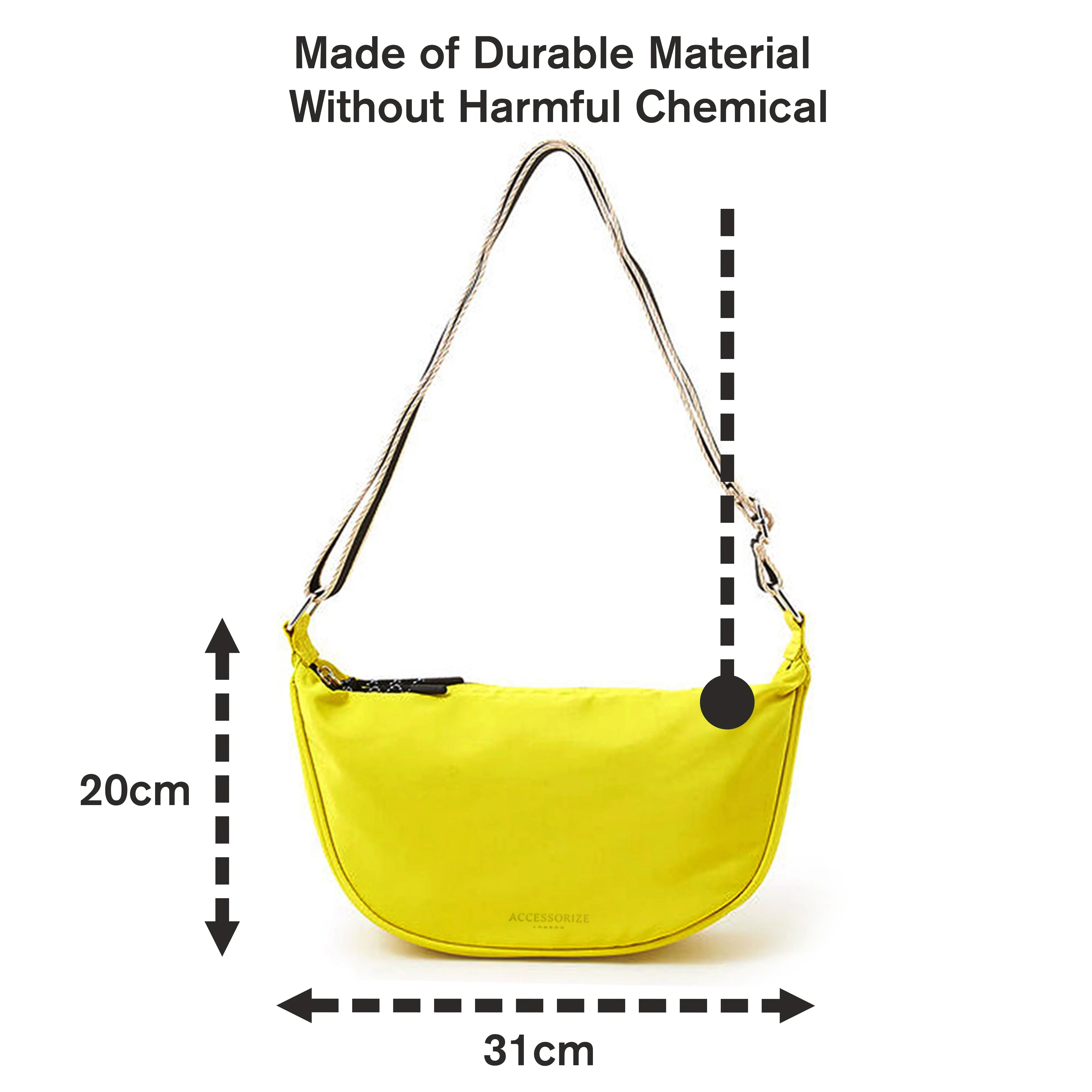 Accessorize London Yellow Nylon Sling Sling Bag