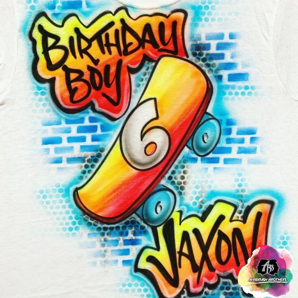 Airbrush Birthday Skater Boy Design