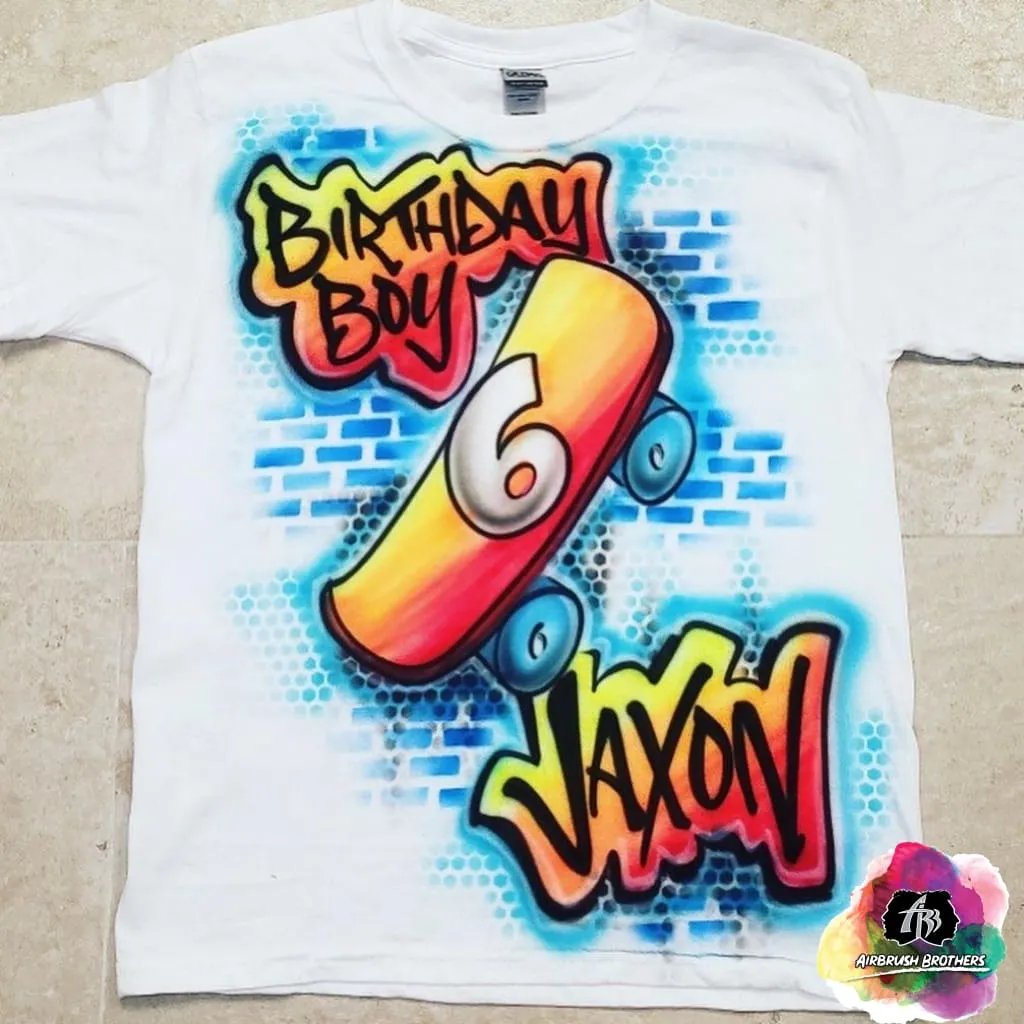 Airbrush Birthday Skater Boy Design