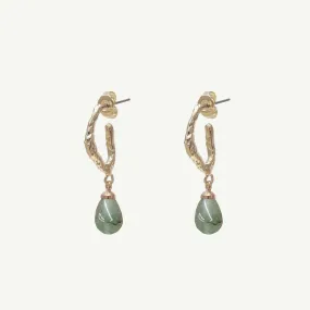 Asha Green Aventurine Hoop Earrings