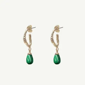 Asha Malachite Hoop Earrings