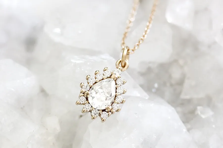 Aura Pear Halo Necklace