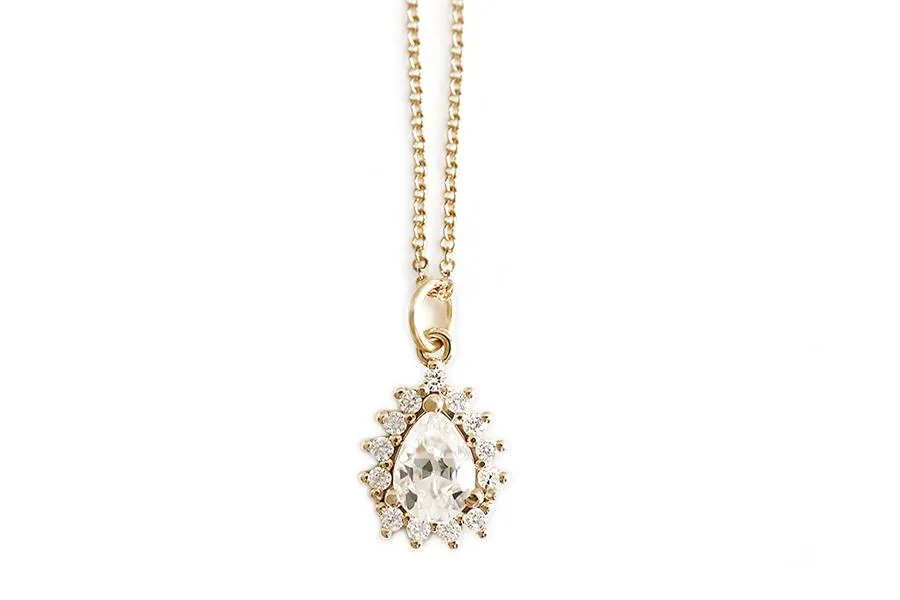 Aura Pear Halo Necklace