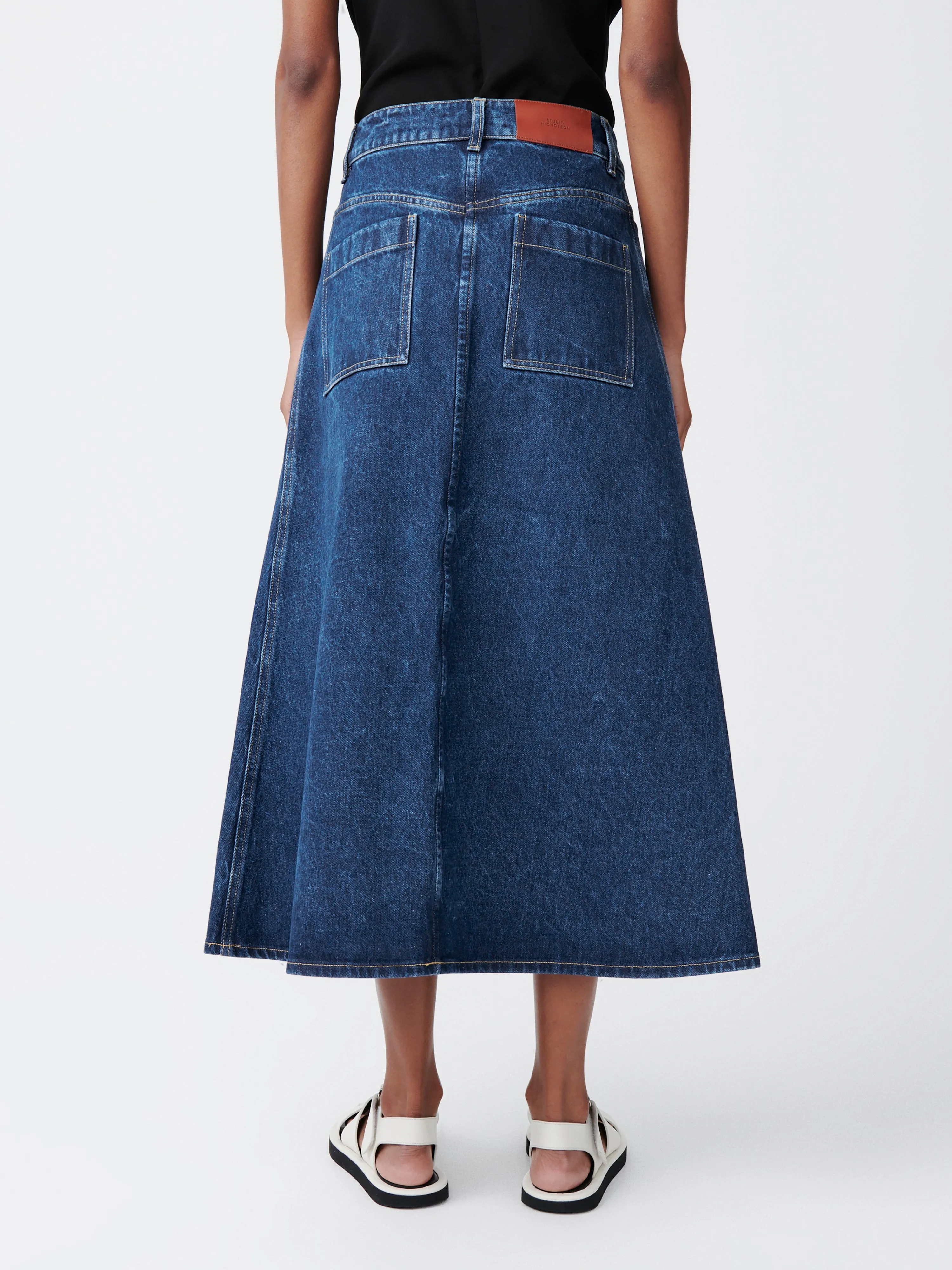 Baringo Denim Skirt in Indigo Wash