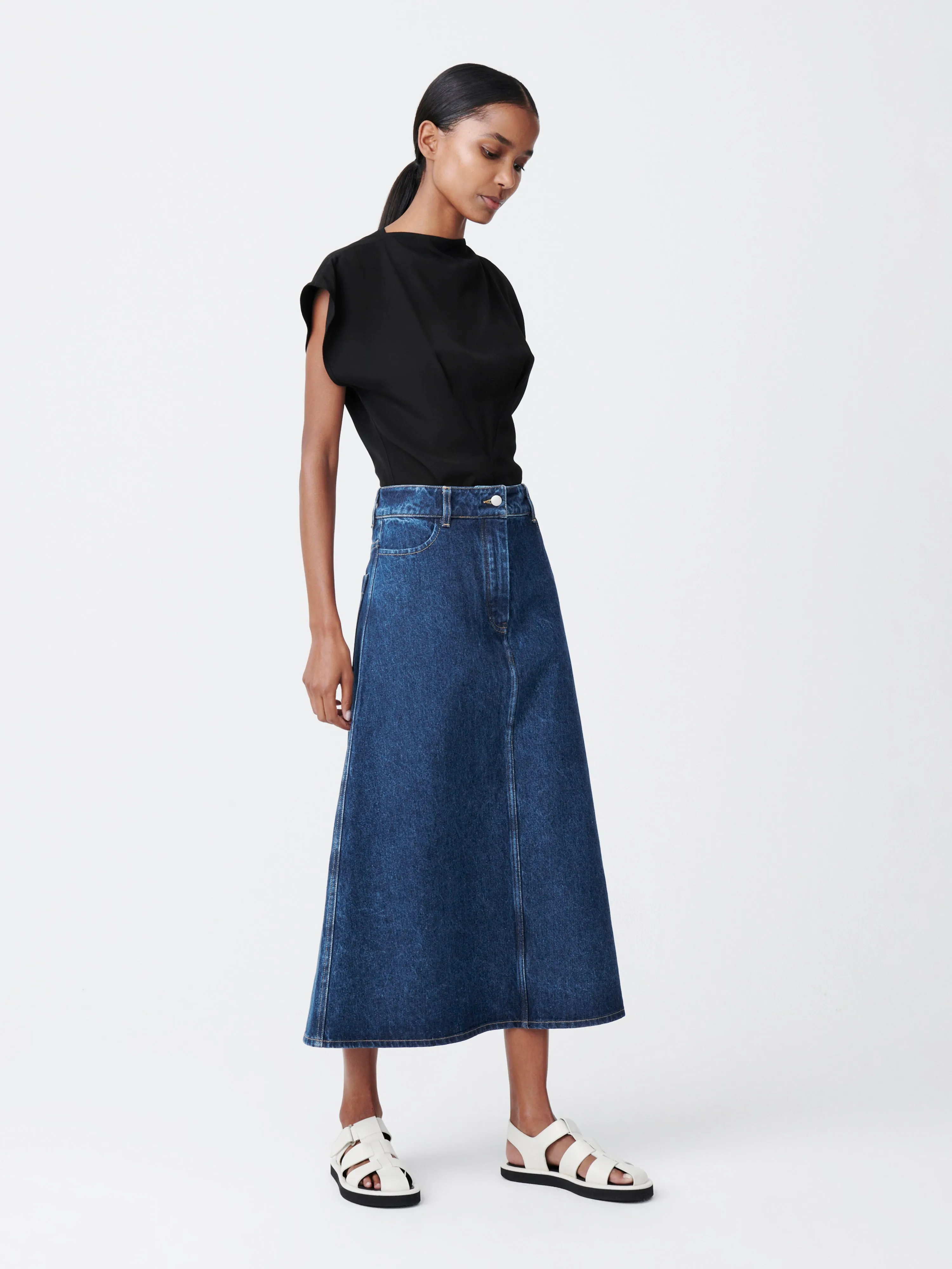 Baringo Denim Skirt in Indigo Wash