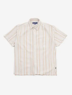 BoTT Jacquard Stripe Short Sleeve Shirt - Tan