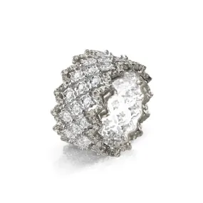 Buccellati - Ramage Rombi - Eternelle Band Ring with Diamonds, 18k White Gold