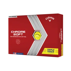 Callaway 2022 Chrome Soft Triple Track Golf Balls Yellow 12 Pack