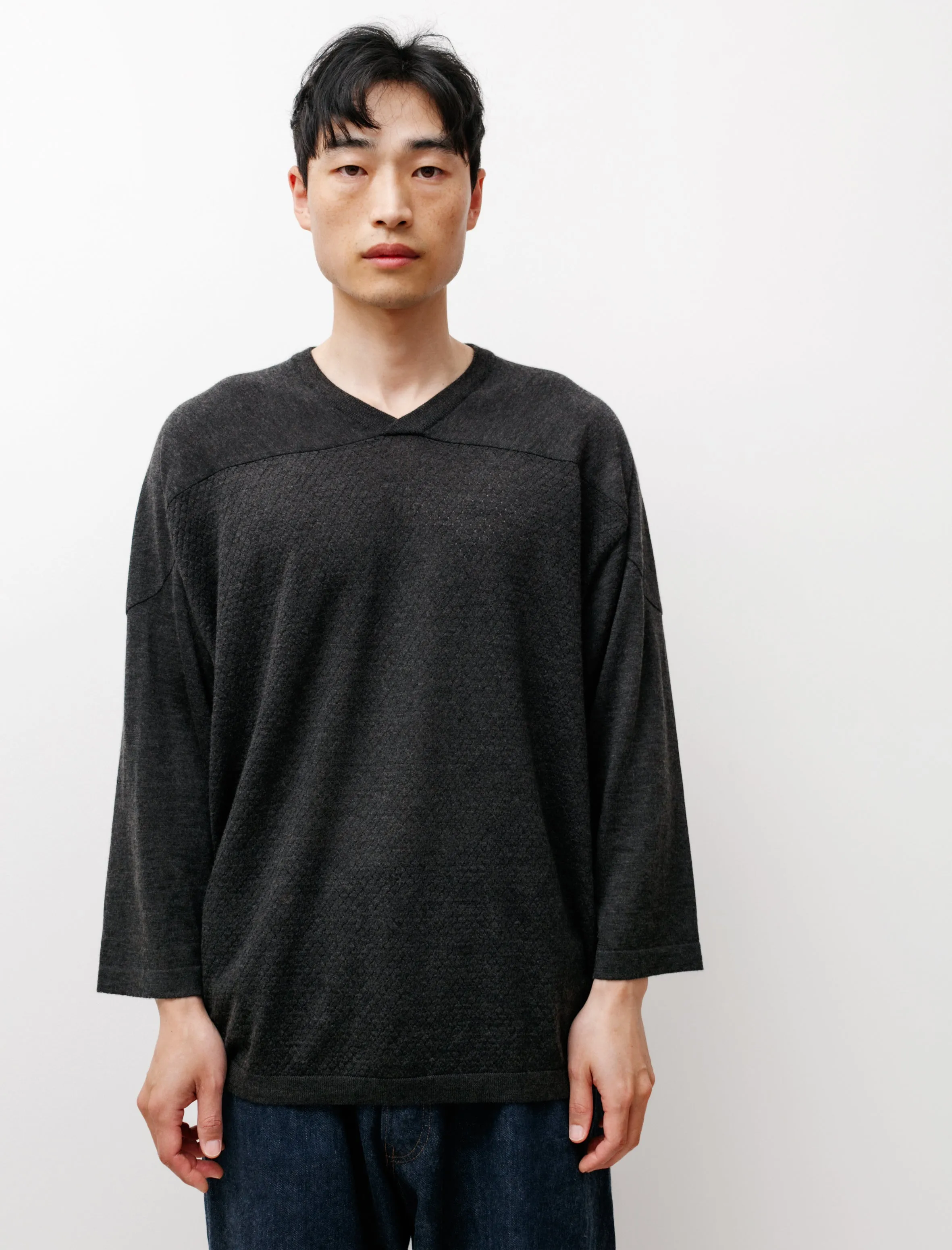 Cashmere-Silk Mesh Knit PO Charcoal