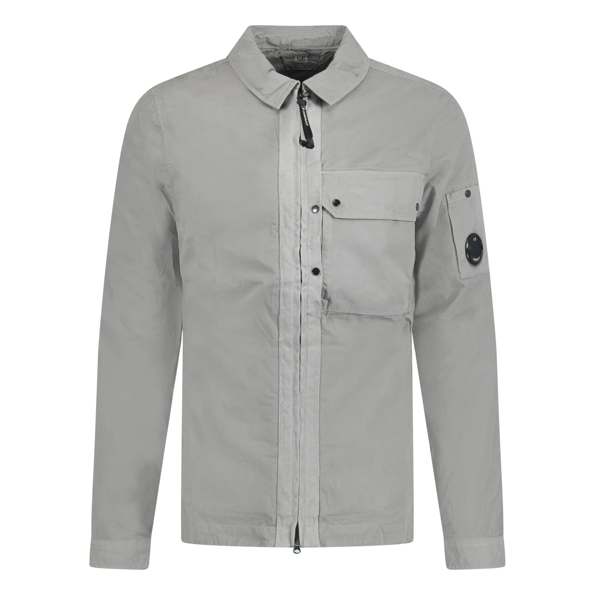 CP COMPANY FULL ZIP LENS OVERSHIRT GREY