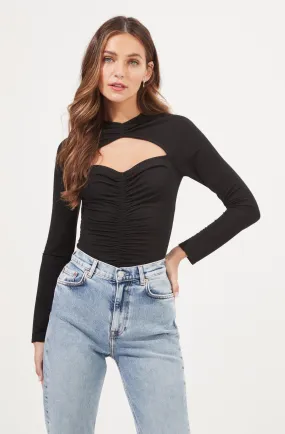 Cristen Ruched Cutout Bodysuit