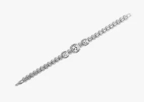 CZ Bracelet of Princess Cut and Baguette Stones