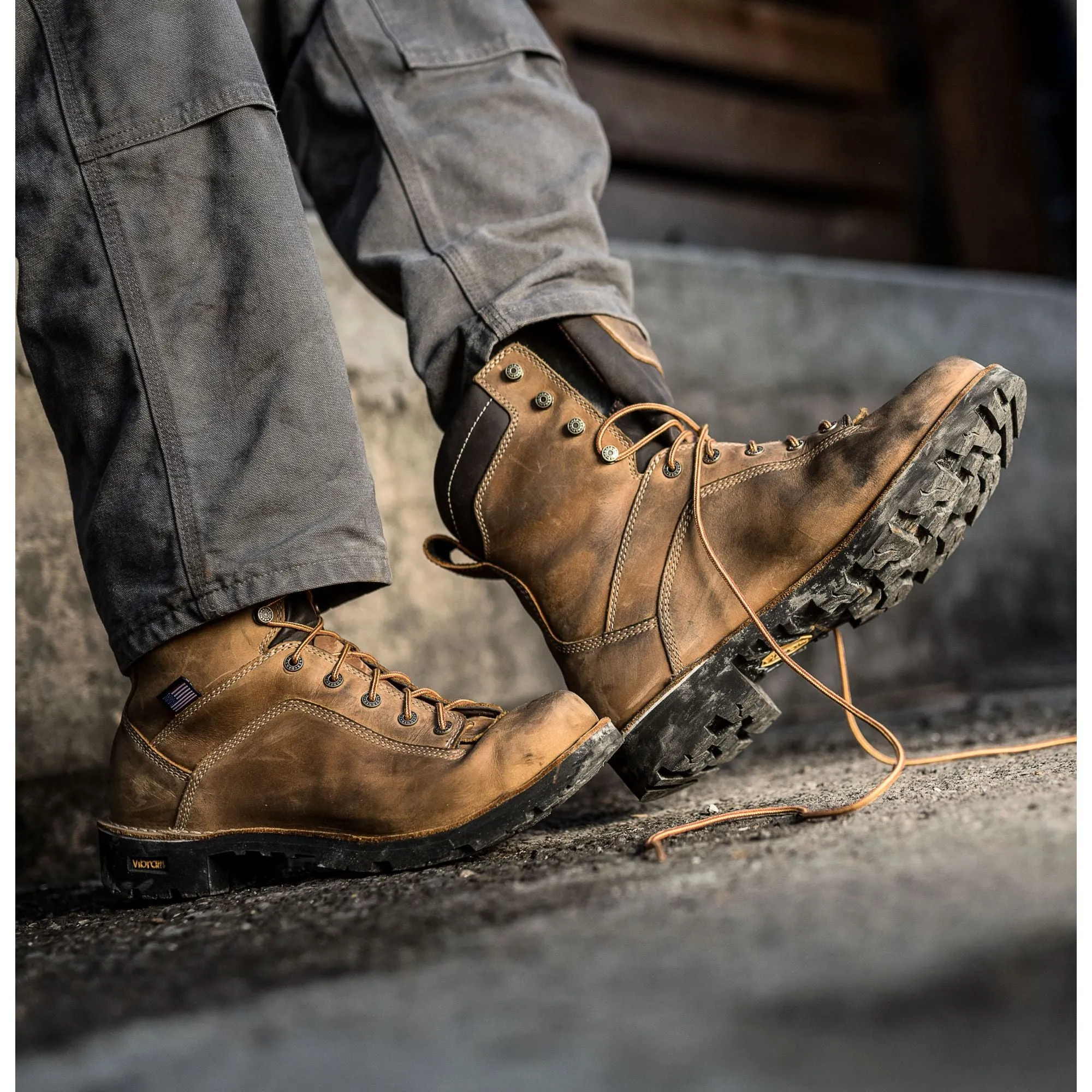 Danner Men's Quarry USA Made 8" Comp Toe Ins WP Work Boot Brown 17321