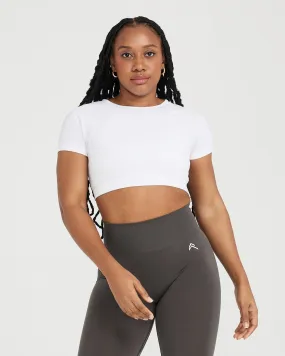 Effortless Seamless Short Sleeve Crop Top | White