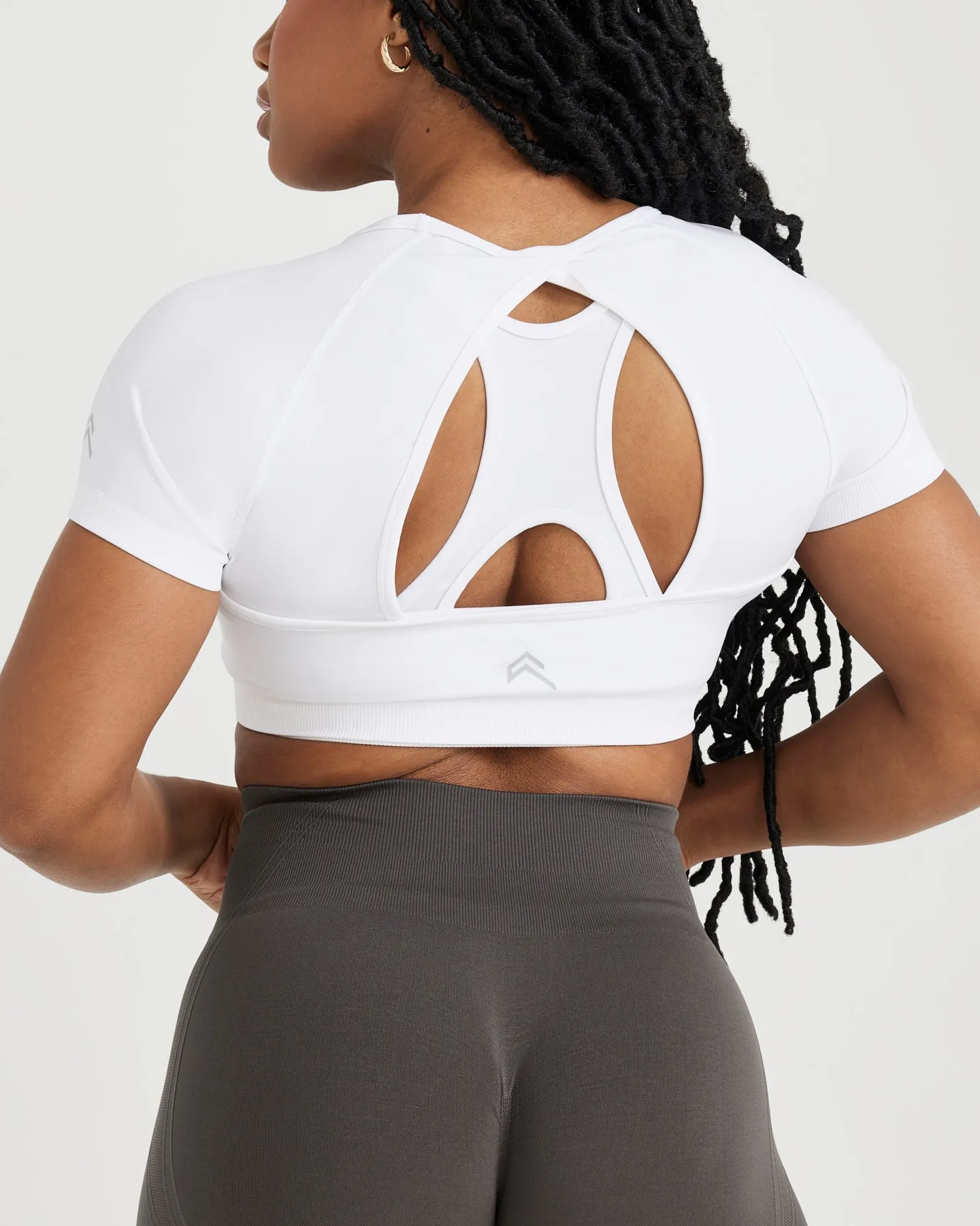 Effortless Seamless Short Sleeve Crop Top | White