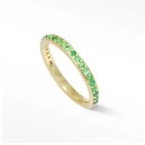 Emerald Eternity Ring 14k Yellow Gold