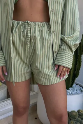 Freja Shorts Green Stripe