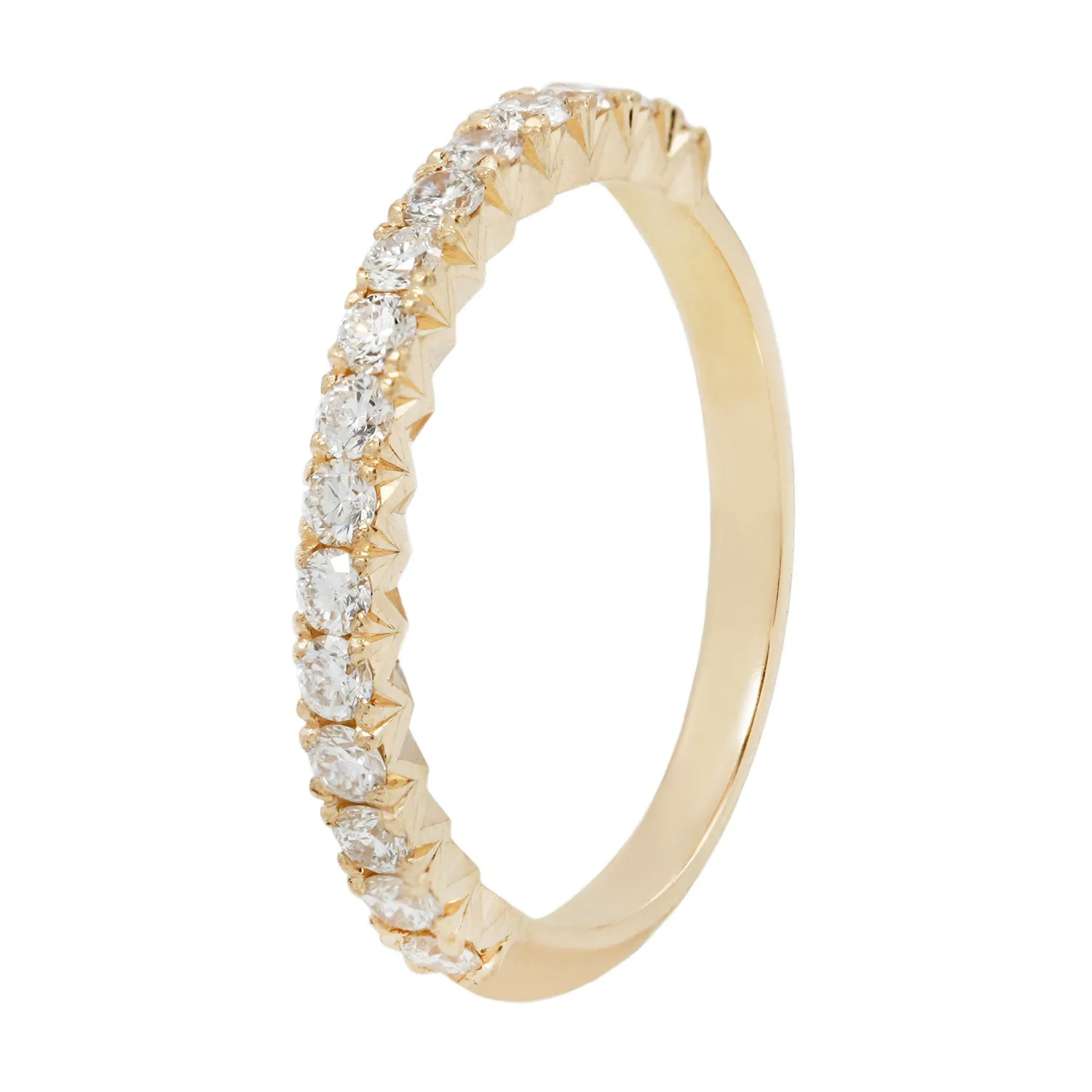 French Cut Diamond Half Eternity Band