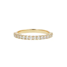 French Cut Diamond Half Eternity Band