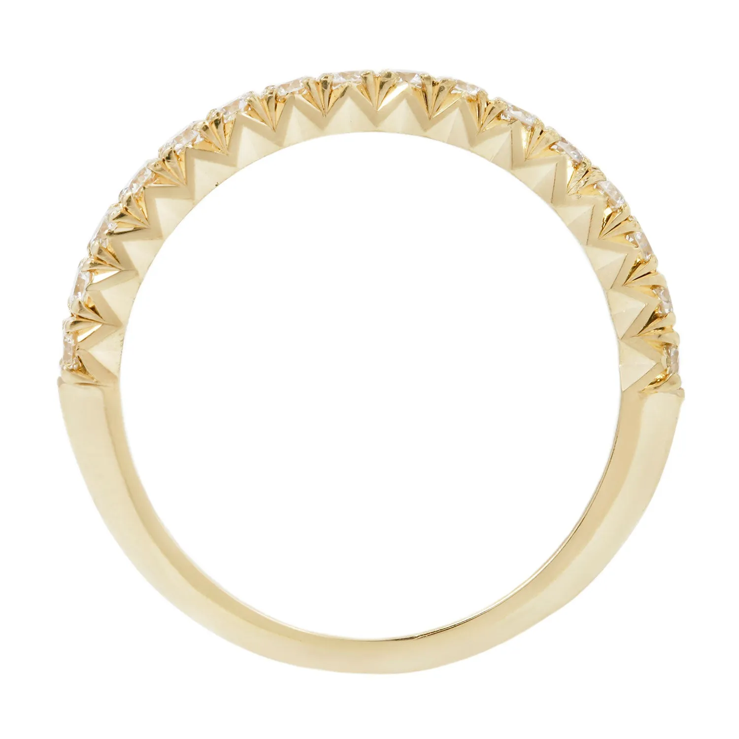 French Cut Diamond Half Eternity Band