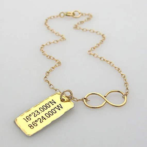 Gold  Initial Charm Infinity Bracelet