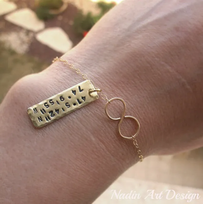 Gold  Initial Charm Infinity Bracelet