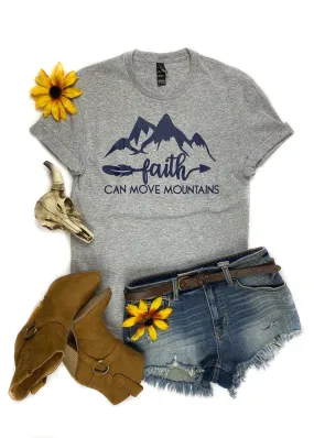 Heather Grey Faith Can Move Mountains Short Sleeve Tee