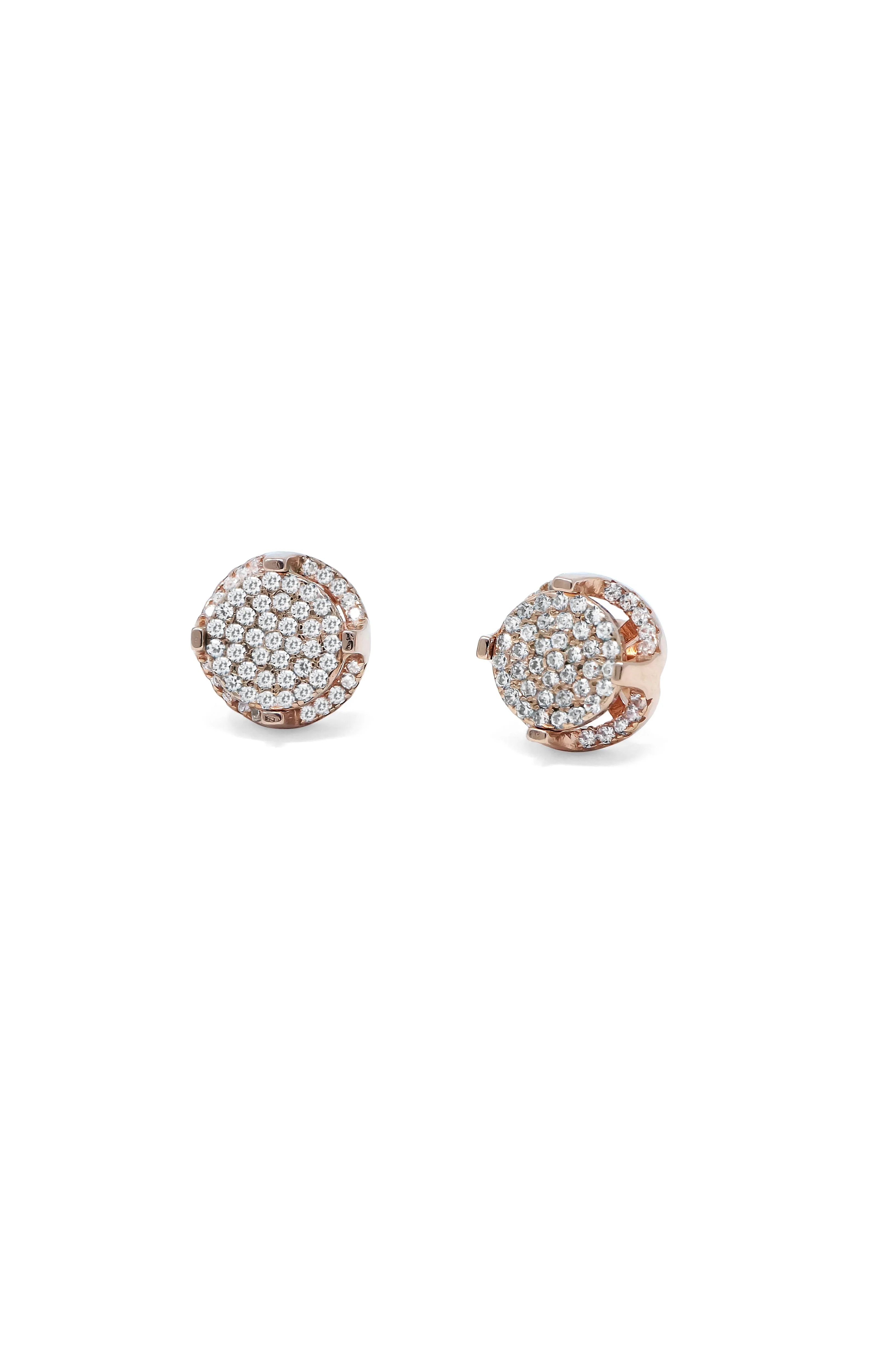 In Vogue Rose Gold Plated Statement Sterling Silver Stud Earrings