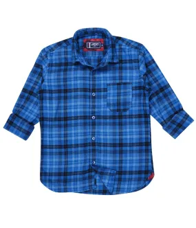 JDC Boy's Blue Checked Shirt