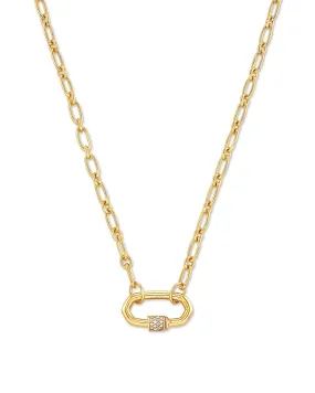 Kendra Scott Bristol Chain Link Necklace in White Sapphire and 18k Gold Vermeil