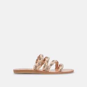 KHLOE SANDALS NATURAL RHINESTONE