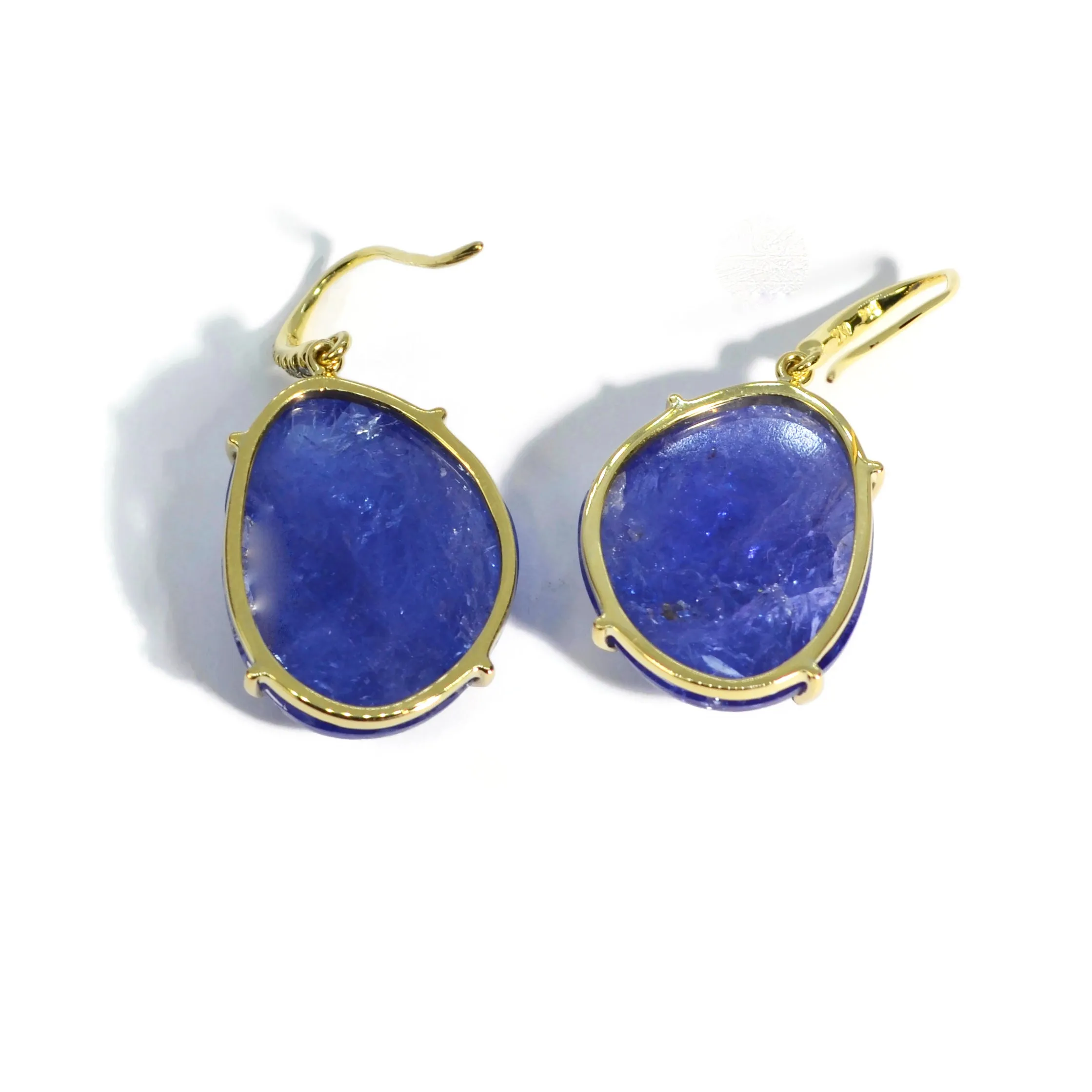 Lauren K - Drop Earrings with Tanzanite and Diamonds, 18k Yellow Gold