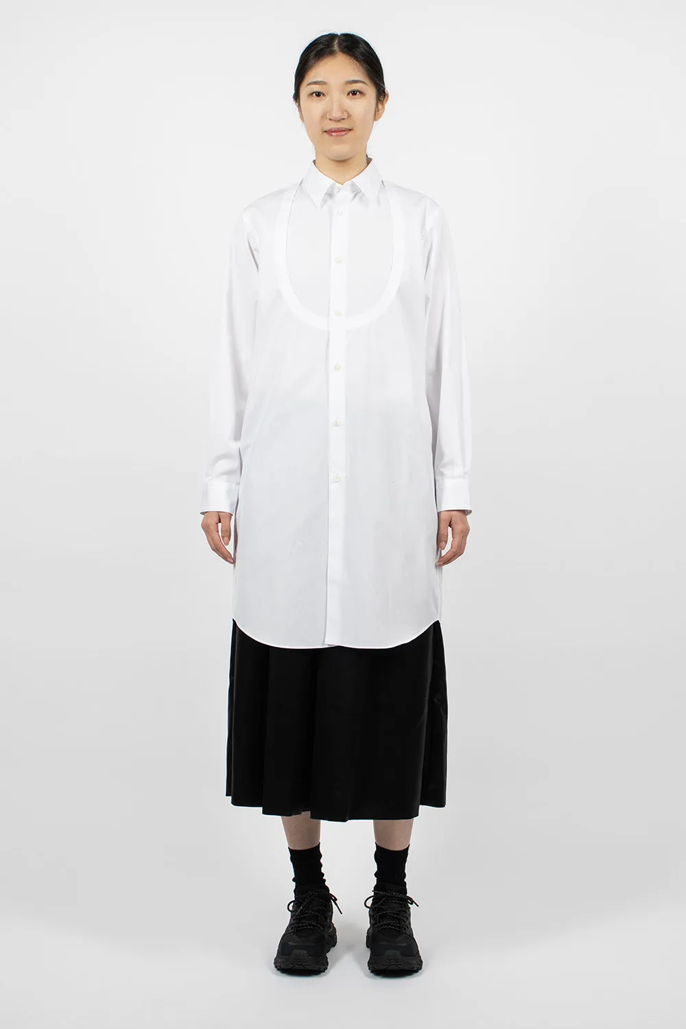 Long Bib Shirt White