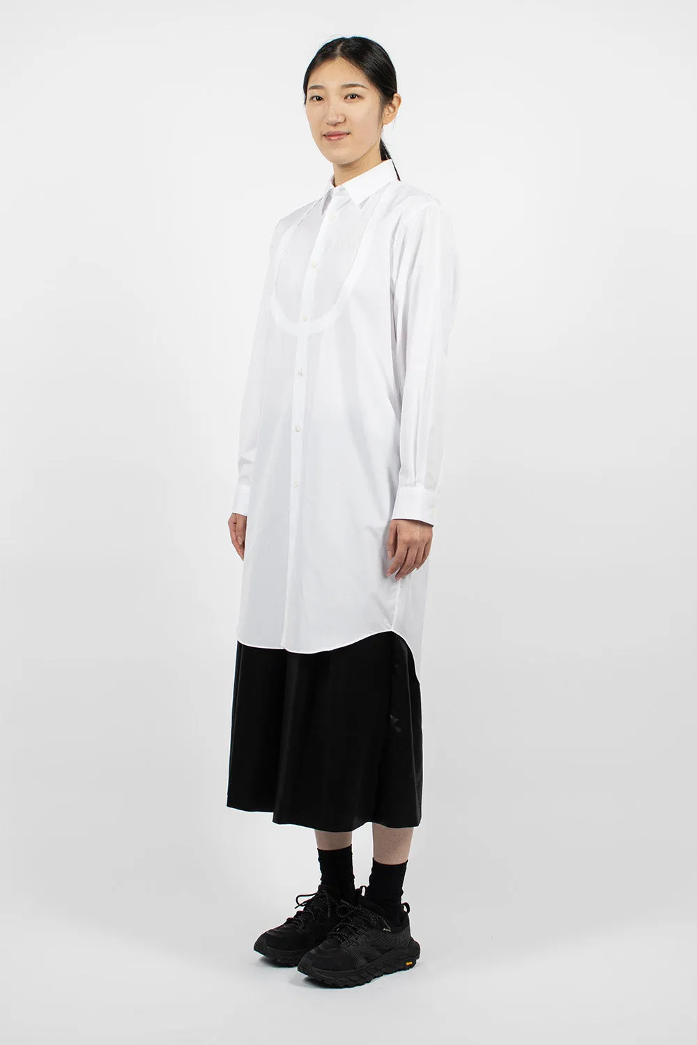 Long Bib Shirt White