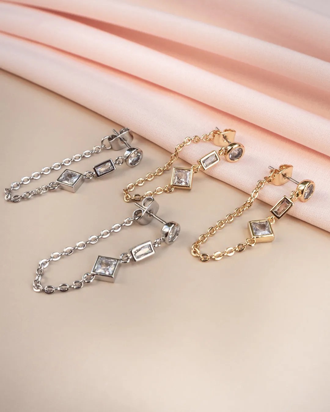 Mixte Chain Studs- Silver