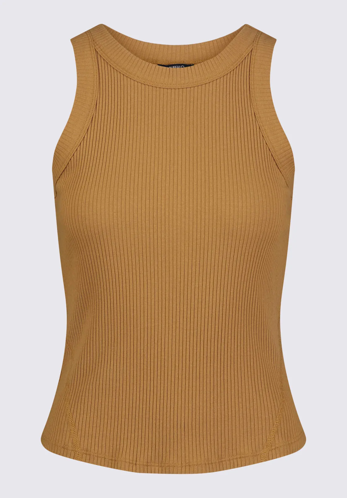 Regine Women’s Ribbed Tank Top in Tan - KT0119P