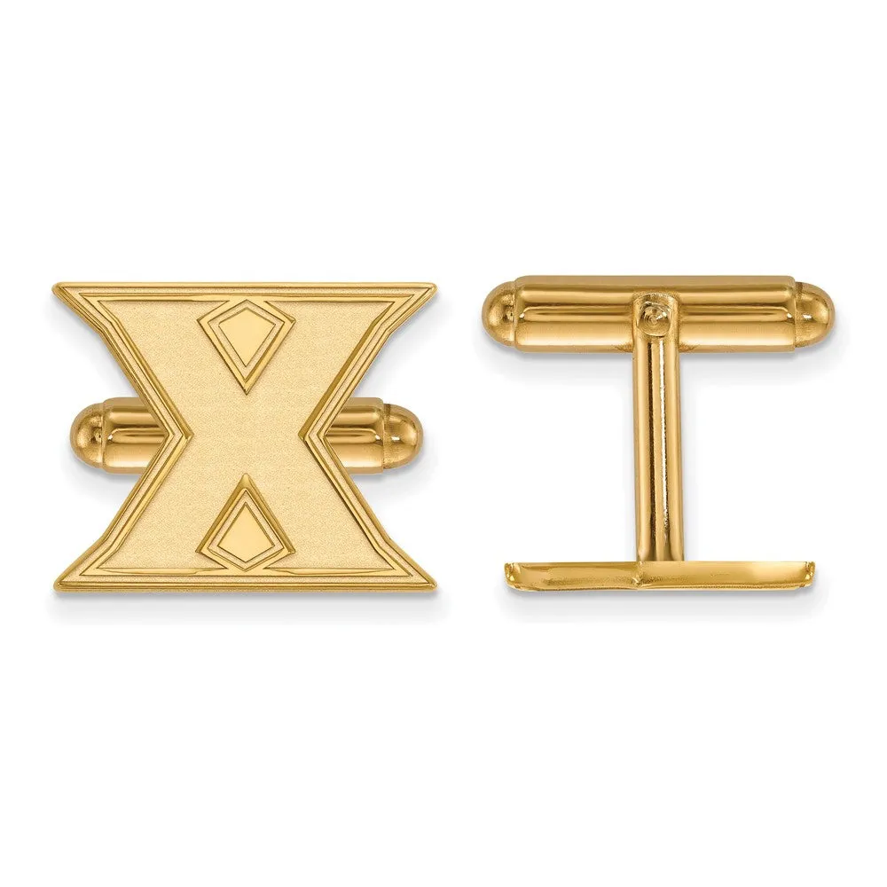 Sterling Silver Gold-plated LogoArt Xavier University Letter X Cuff Links