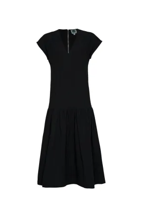 THE LIZZIE DROP WAIST DRESS - BLACK