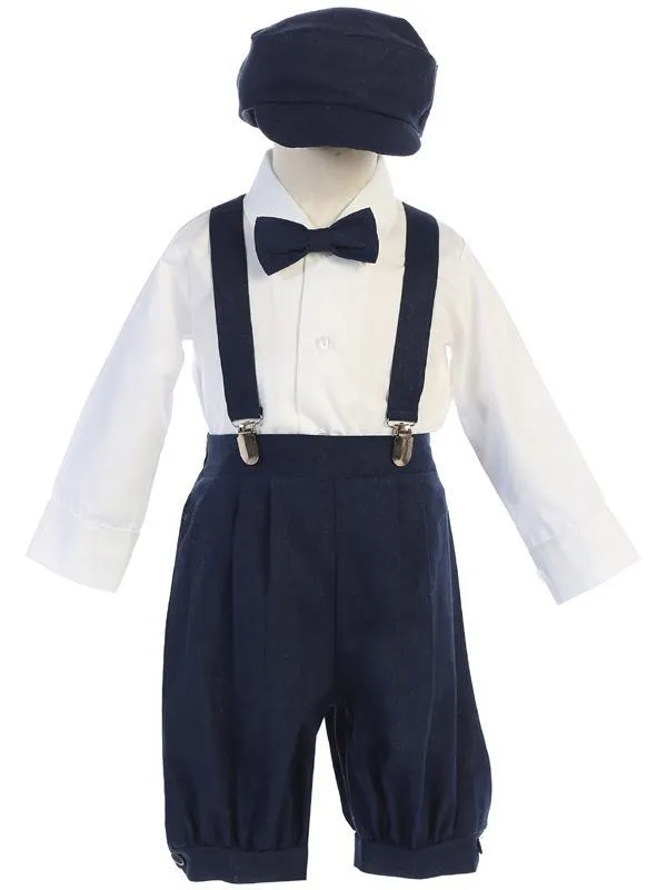 Toddlers Navy Knickers Outfit with Suspenders G827