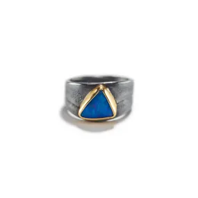 Triangle Boulder Opal Ring