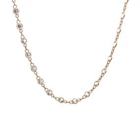 WD598 14kt Gold with White Topaz by the Yard Necklace