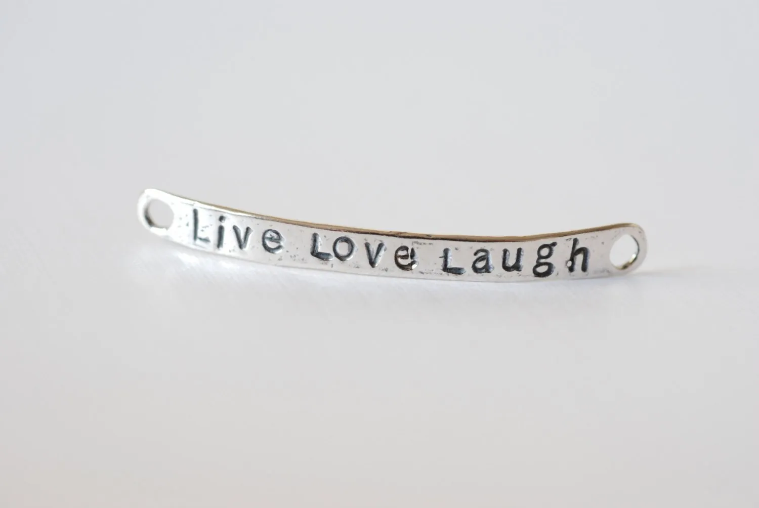 Wholesale Sterling Silver Live love Laugh, 925 sterling silver bar "live love laugh" gold bar connector, vermeil curve connector